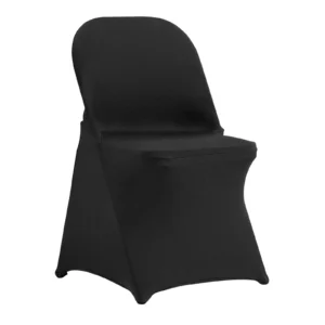 Elastické poťahy na stoličky (polyester/spandex) – prateľné a odnímateľné, pre reštaurácie a svadby, vhodné na rozmer 46 x 50 x 86 cm, 30 ks, čierne