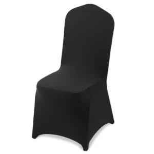 Polyesterové poťahy na stoličky - so spandexom, odnímateľné a prateľné, na svadby a reštaurácie, vhodné pre rozmer stoličky 51 x 45 x 95 cm, 150 ks, čierne