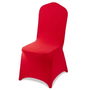 Polyesterové poťahy na stoličky - so spandexom, odnímateľné a prateľné, na svadby a reštaurácie, vhodné pre rozmer stoličky 51 x 45 x 95 cm, 50 ks, červené