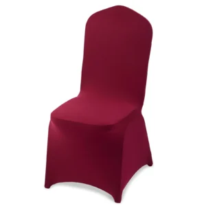 Polyesterové poťahy na stoličky - so spandexom, odnímateľné a prateľné, na svadby a reštaurácie, vhodné pre rozmer stoličky 51 x 45 x 95 cm, 50 ks, bordovo červené