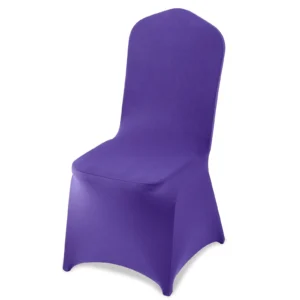 Polyesterové poťahy na stoličky - so spandexom, odnímateľné a prateľné, na svadby a reštaurácie, vhodné pre rozmer stoličky 51 x 45 x 95 cm, 50 ks, fialové