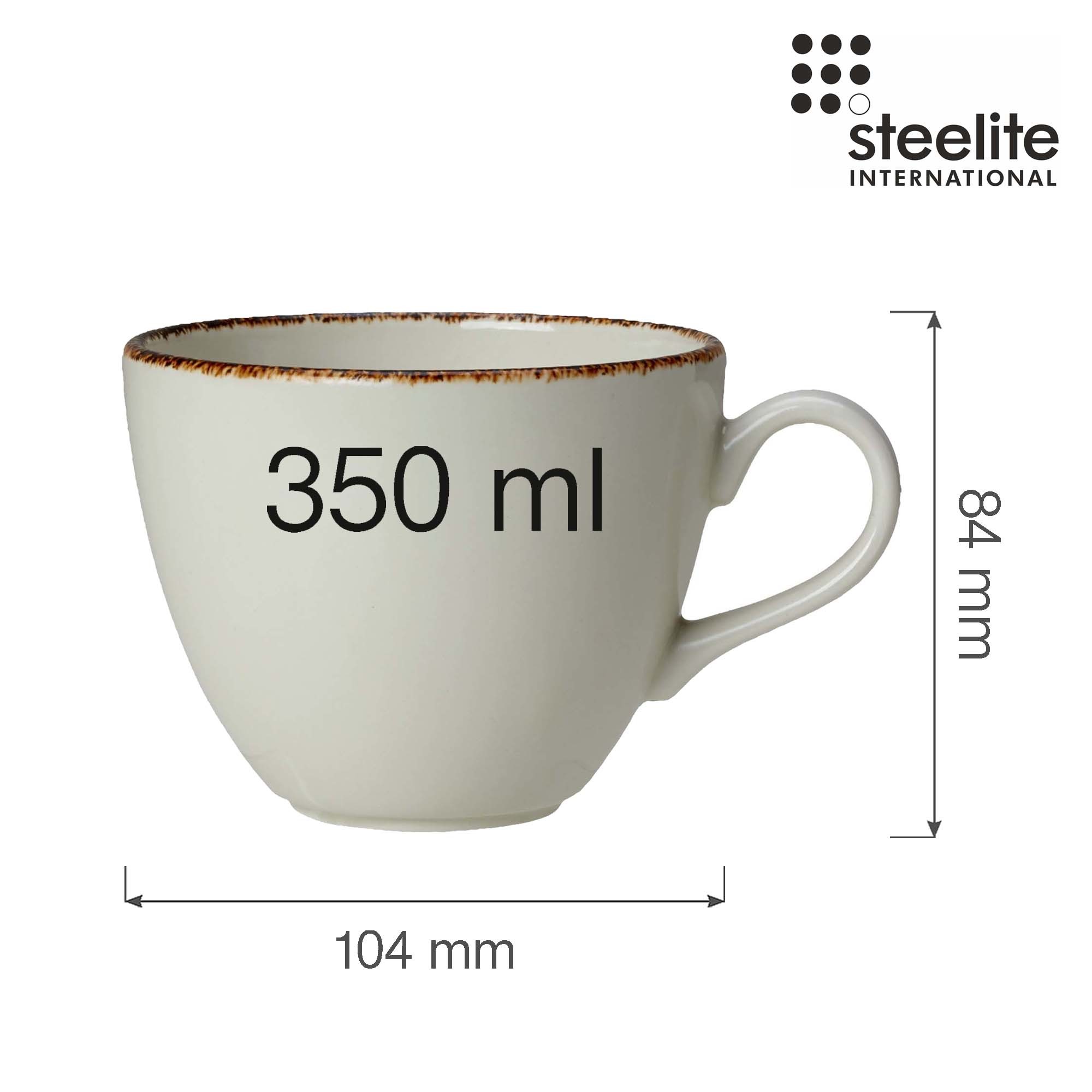 Porcelánová šálka na cappuccino Dapple Brown, 350 ml, 1 ks