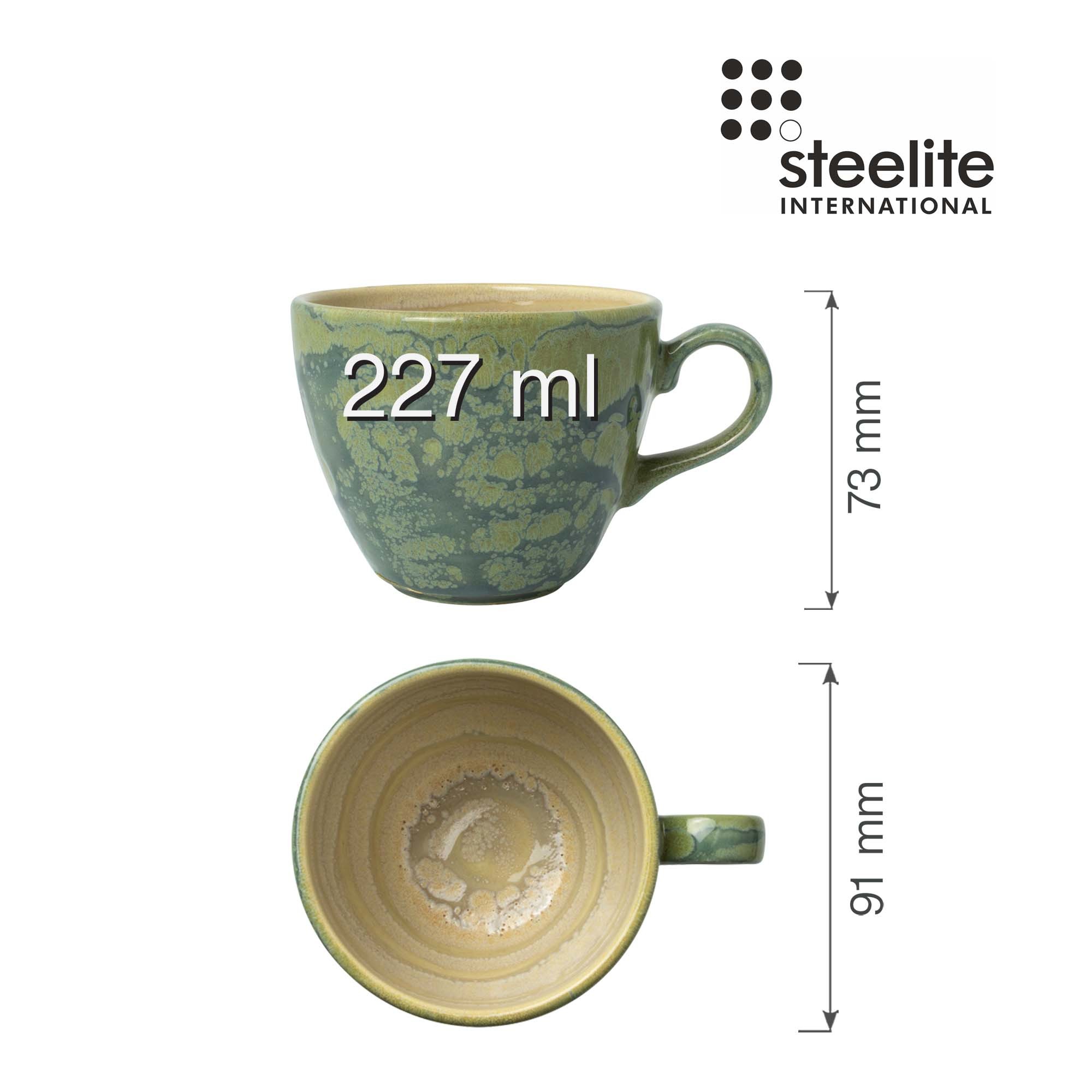 Porcelánová šálka na kávu a čaj Aurora Revolution Jade, 227 ml