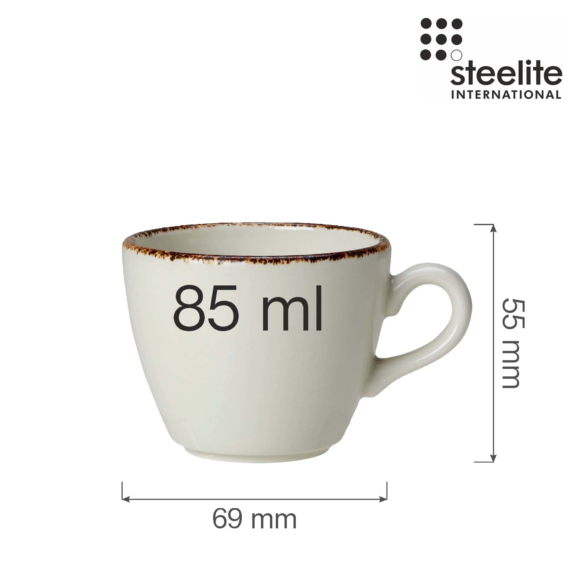 Porcelánová šálka na kávu a čaj Dapple Brown, 85 ml, 1 ks