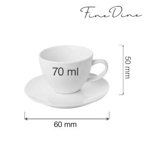 Jemná šálka s podšálkou Bianco — 70 ml