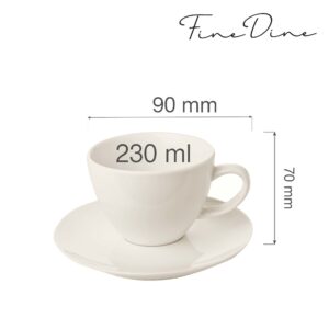 Porcelánová šálka s podšálkou Crema — na kávu a čaj, 230 ml