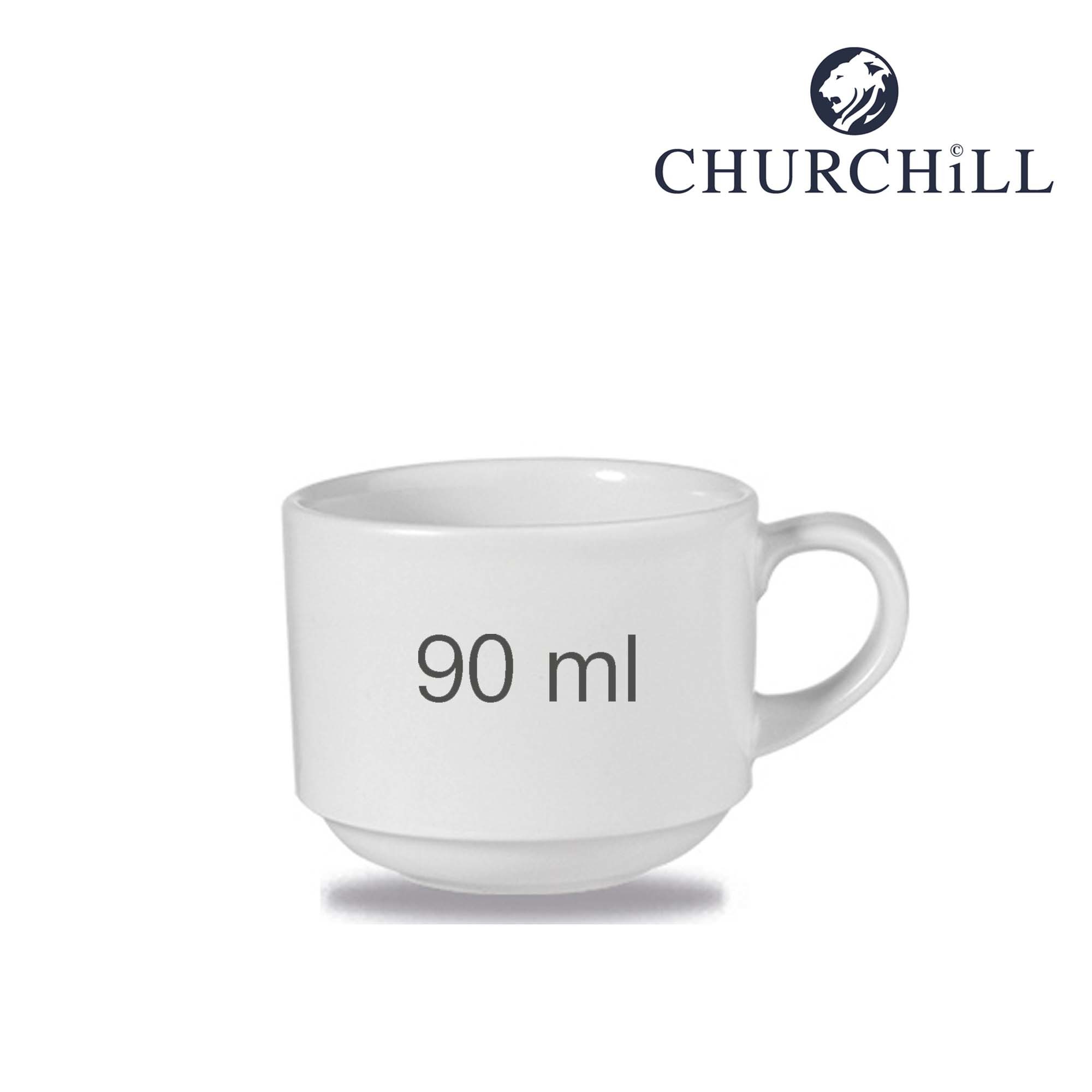 Porcelánový stohovateľný hrnček na espresso, 90 ml, 1 ks