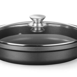 Nepriľnavý kastról – hliníkový s povrchovou úpravou, objem 4,3 l, rozmer 425 x 332 x 70 mm, čierny