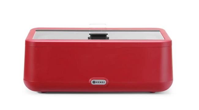 Elektrický ohrievač na jedlo- rad UNIQ, dizajn Robert Bronwasser, príkon 700 W, napájanie 220-240 V, rozmer 607 x 402 x 245 mm, červený