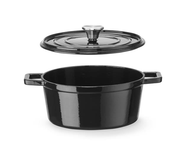 Smaltovaný kastról – liatinový, objem 3,7 l, rozmer 317 x 240 x 105 mm, čierny – Obrázok 3