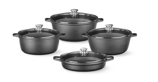 Nepriľnavý kastról – hliníkový s povrchovou úpravou, objem 7 l, rozmer 367 x 290 x 122 mm, čierny – Obrázok 3