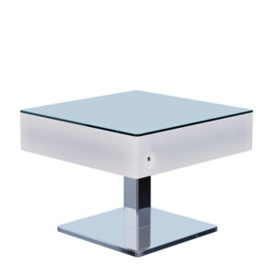 Dizajnový LED odkladací stolík – COOZY, rozmer 70 x 70 x 52 cm, RGB podsvietenie, akumulátorový