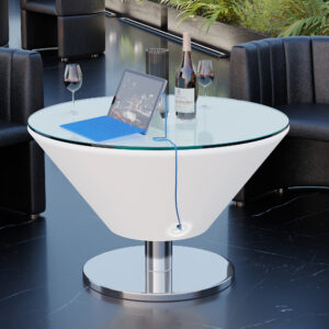 Dizajnový LED odkladací stolík – MARTINI, rozmer 70 x 41 cm, RGB podsvietenie, akumulátorový