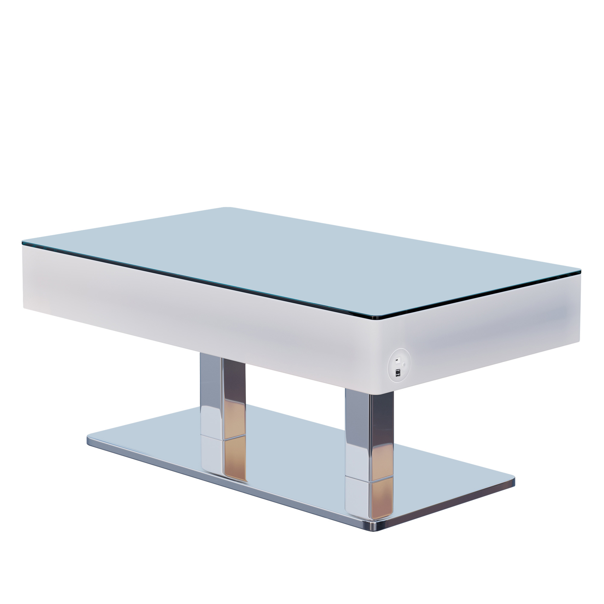 Dizajnový LED odkladací stolík – COOZY, rozmer 120 x 70 x 52 cm, RGB podsvietenie, akumulátorový