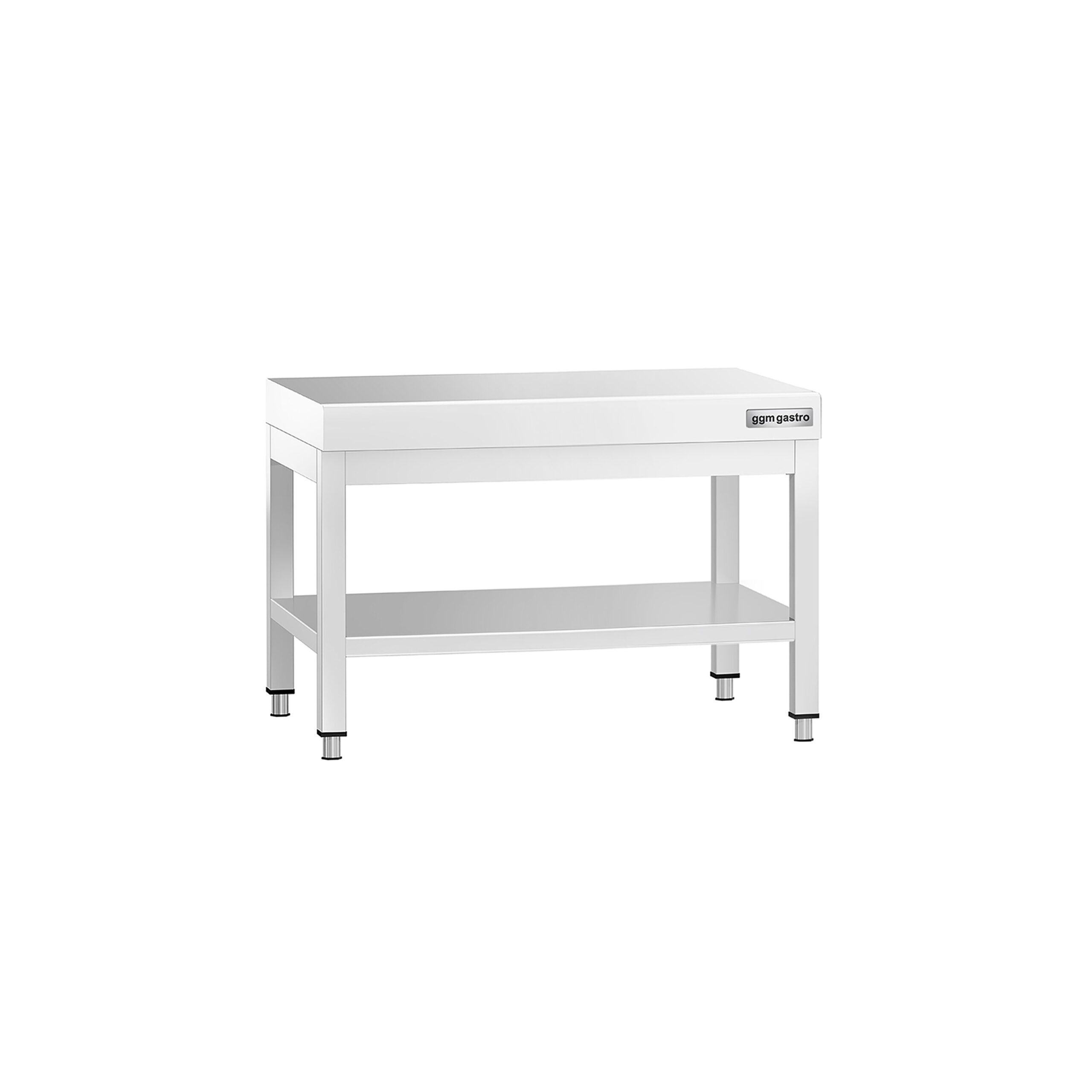 Nerezový podpultový stôl – so základnou policou, rozmer 800 x 700 mm