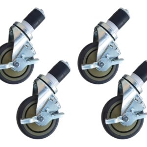 Otočné kolieska – pre pracovný stôl, s brzdami, rozmer 5 palcov / 12,7 cm, sada 4 ks