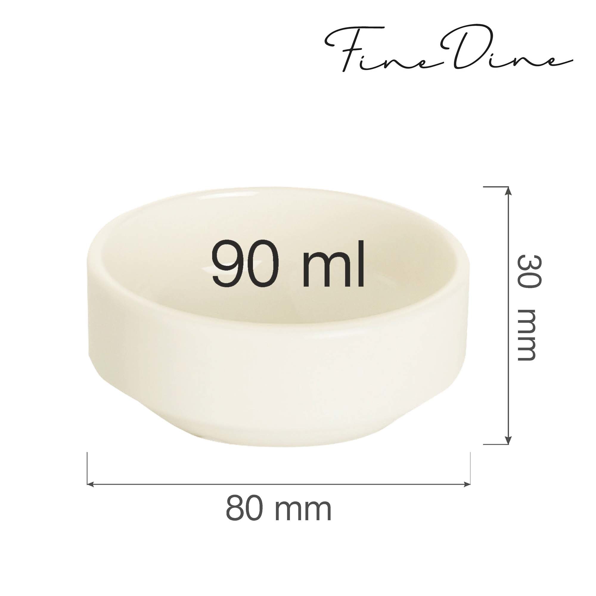 Malá stohovateľná miska Crema — 90 ml, 80 mm