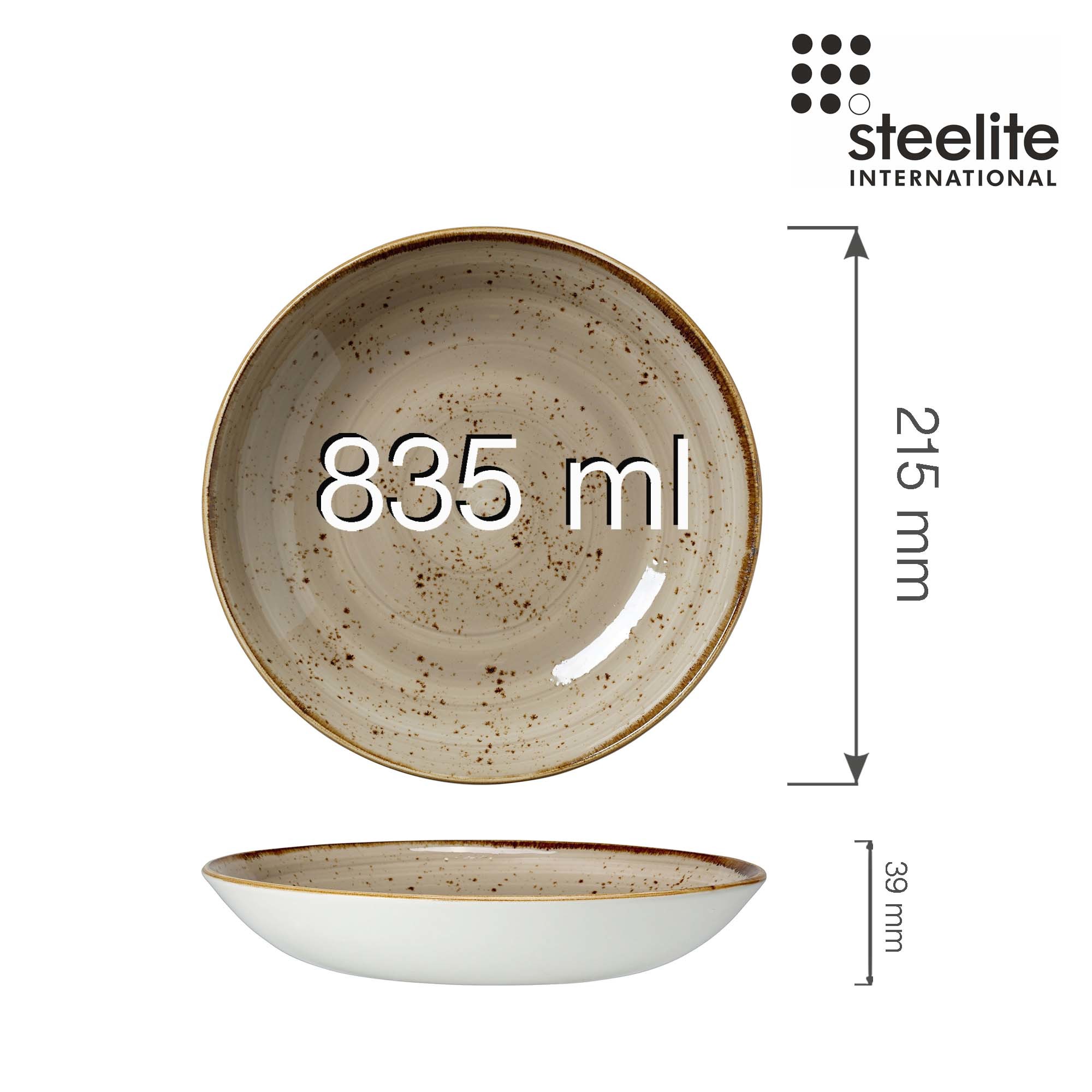 Porcelánová miska coupe Craft Porcini, 215 mm, 1 ks