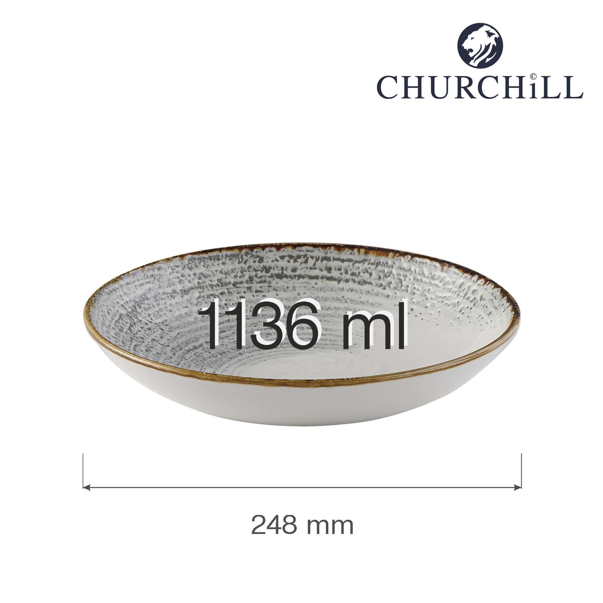 Šalátová kruhová misa coupe Homespun Accents Jasper Gray, 248 mm