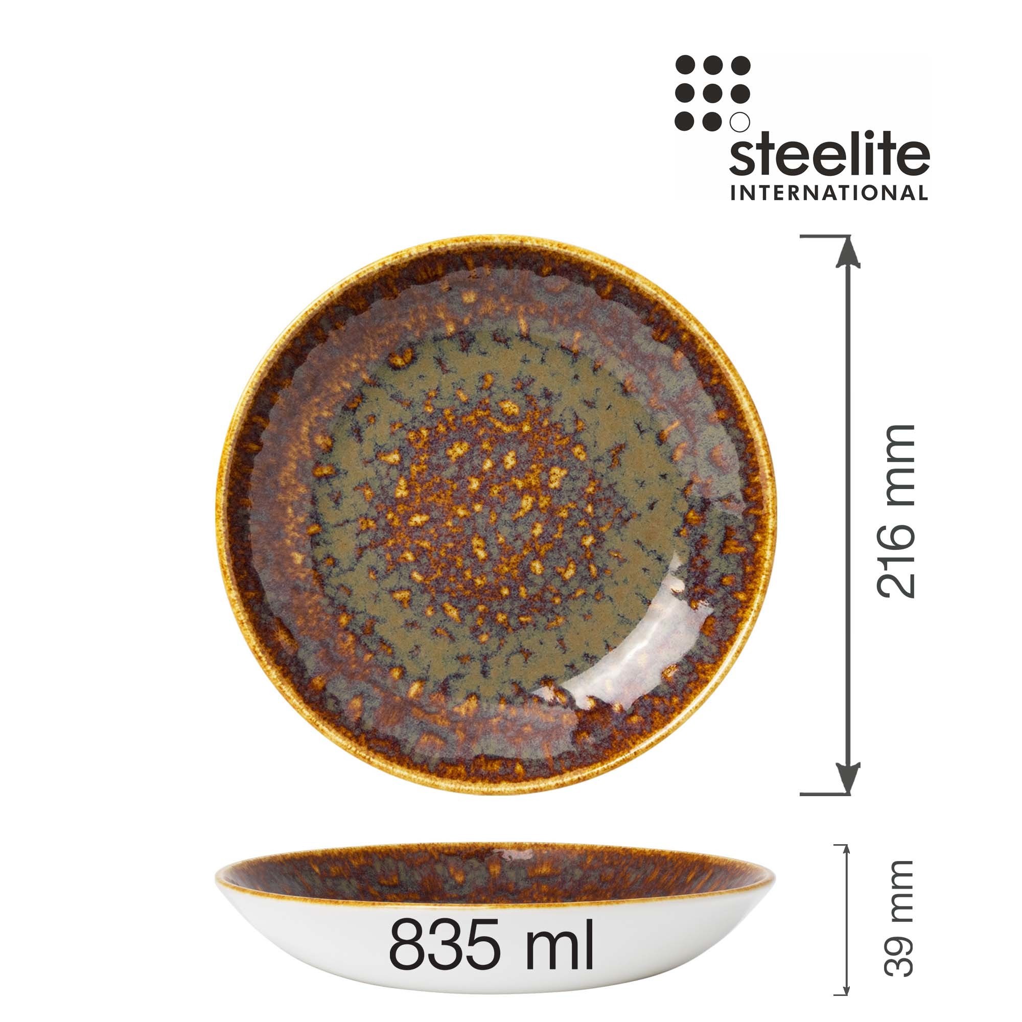 Porcelánová miska Vesuvius Amber, 215 mm, 1 ks