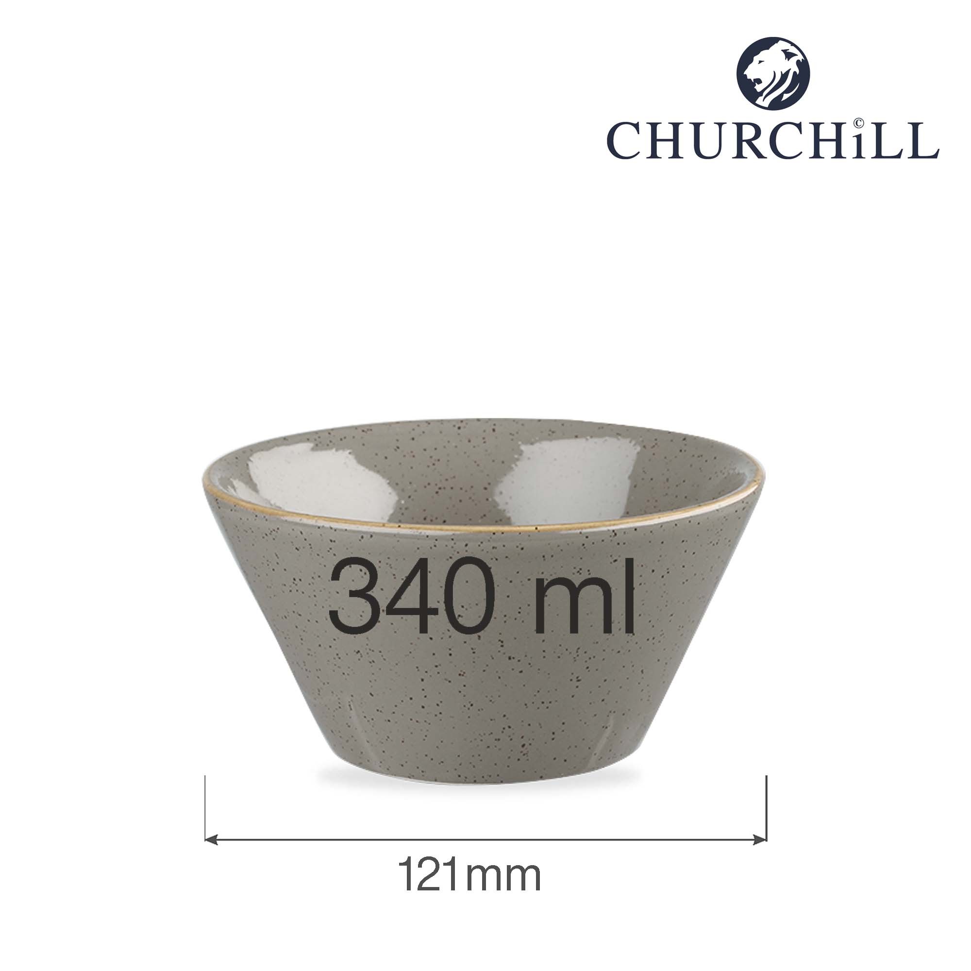 Kónická miska na jedlo Stonecast Peppercorn Gray, 340 ml, 121 mm, 1 ks