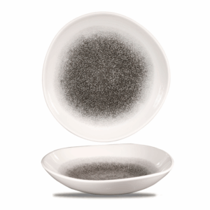 Hlboká miska v organickom tvare Raku Quartz čierna, 1100 ml, 1 ks