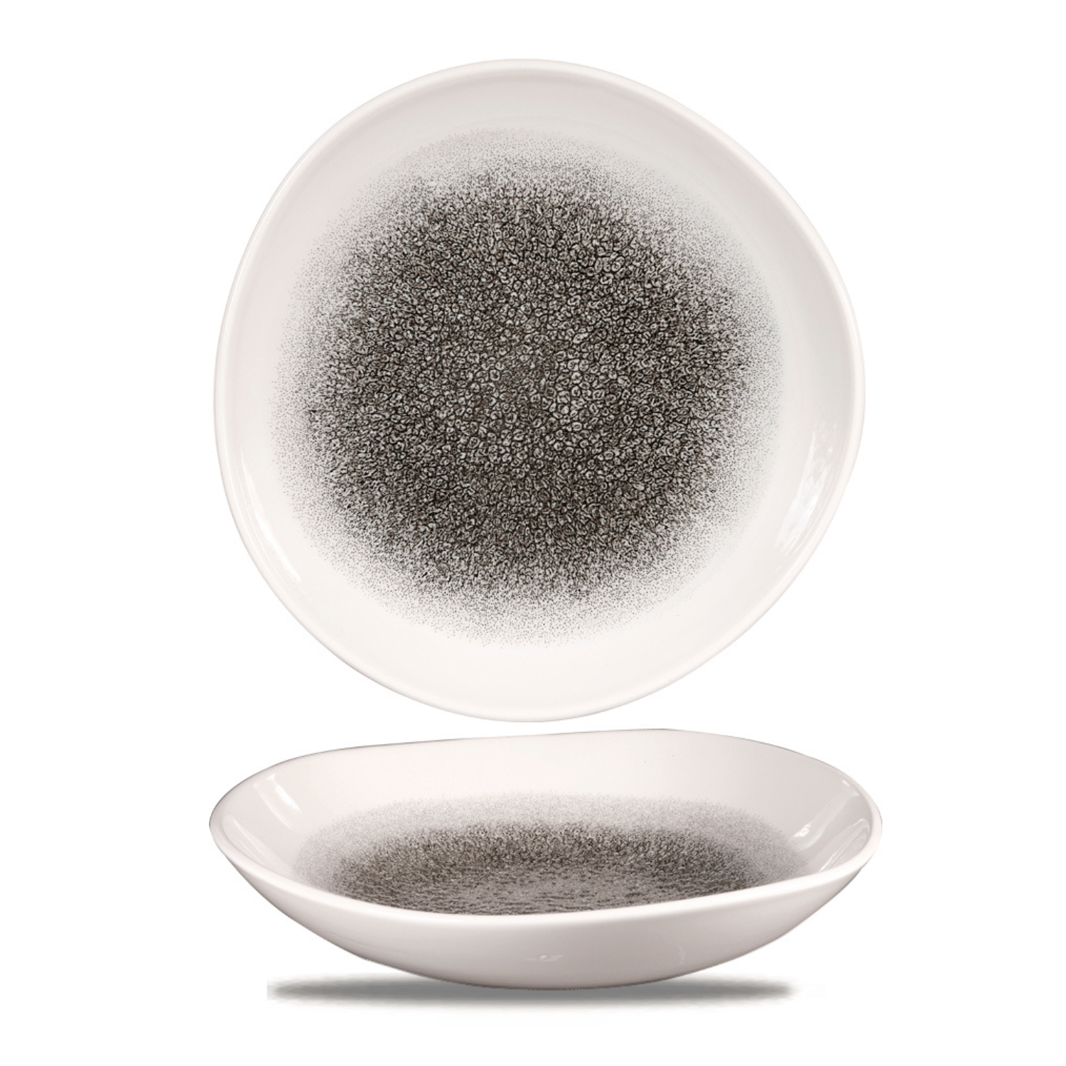 Hlboká miska v organickom tvare Raku Quartz čierna, 1100 ml, 1 ks