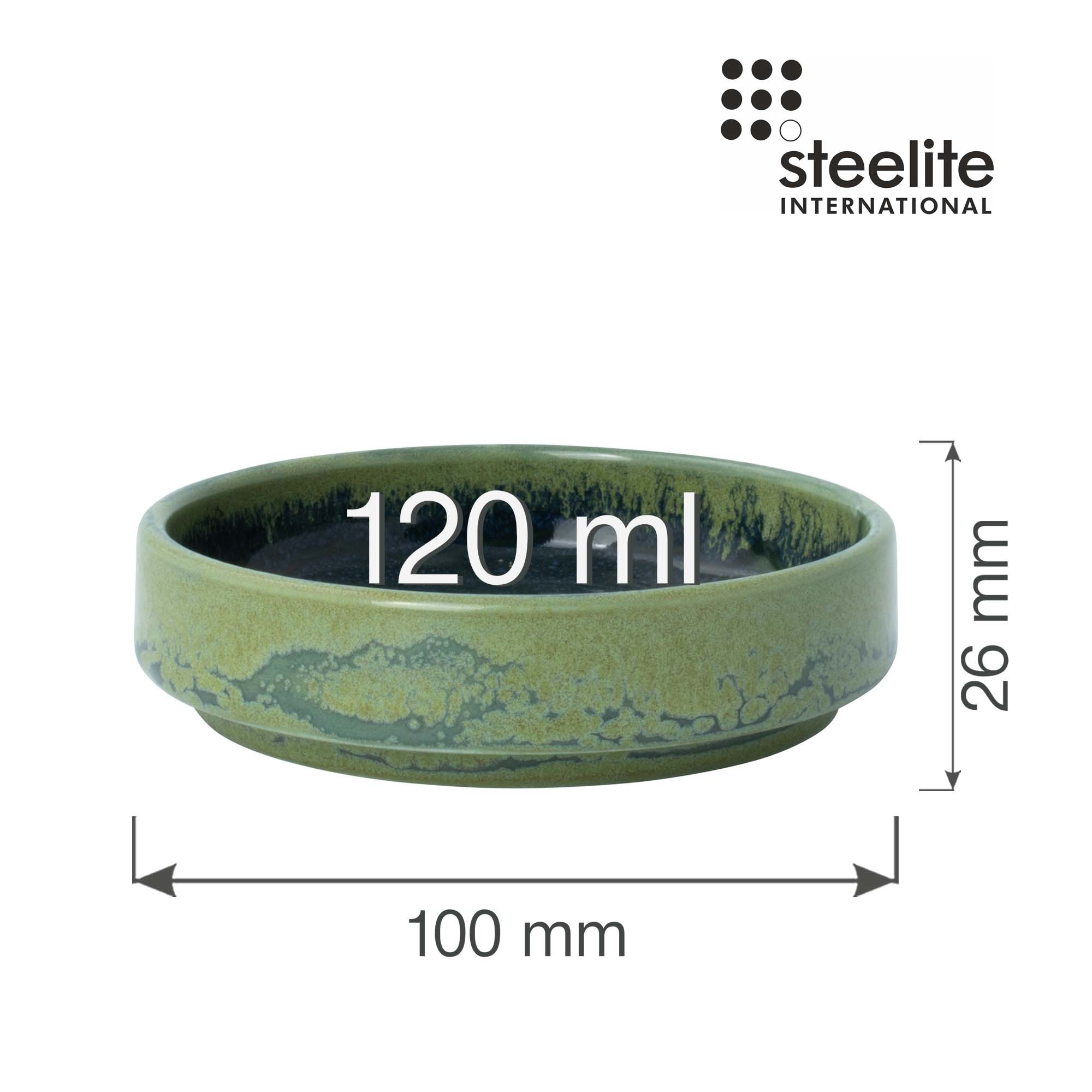 Porcelánová stohovateľná miska Aurora Vesuvius Burnt Emerald, 100 mm, 120 ml, 1 ks