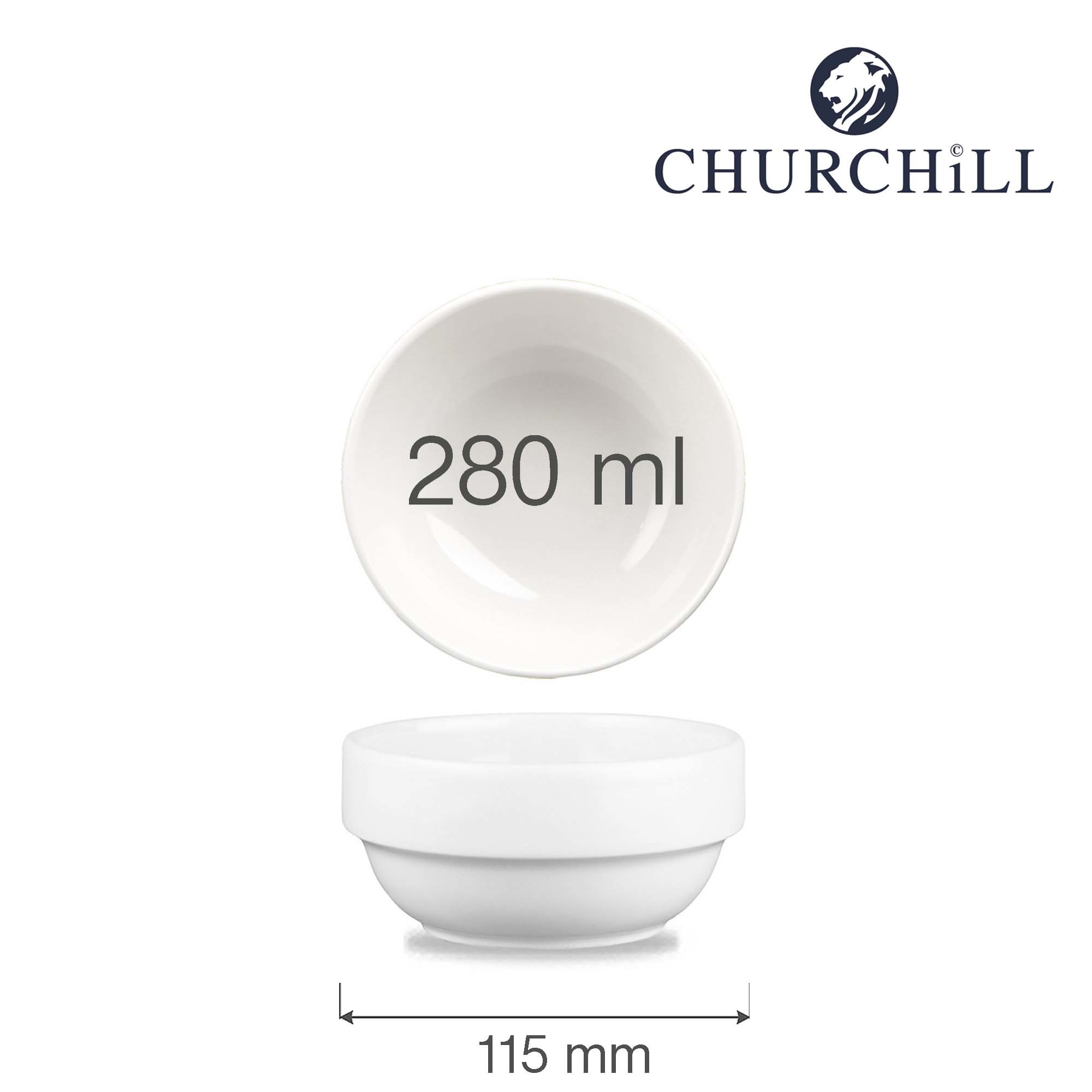Porcelánová stohovateľná miska Profile, 280 ml, 115 mm, 1 ks