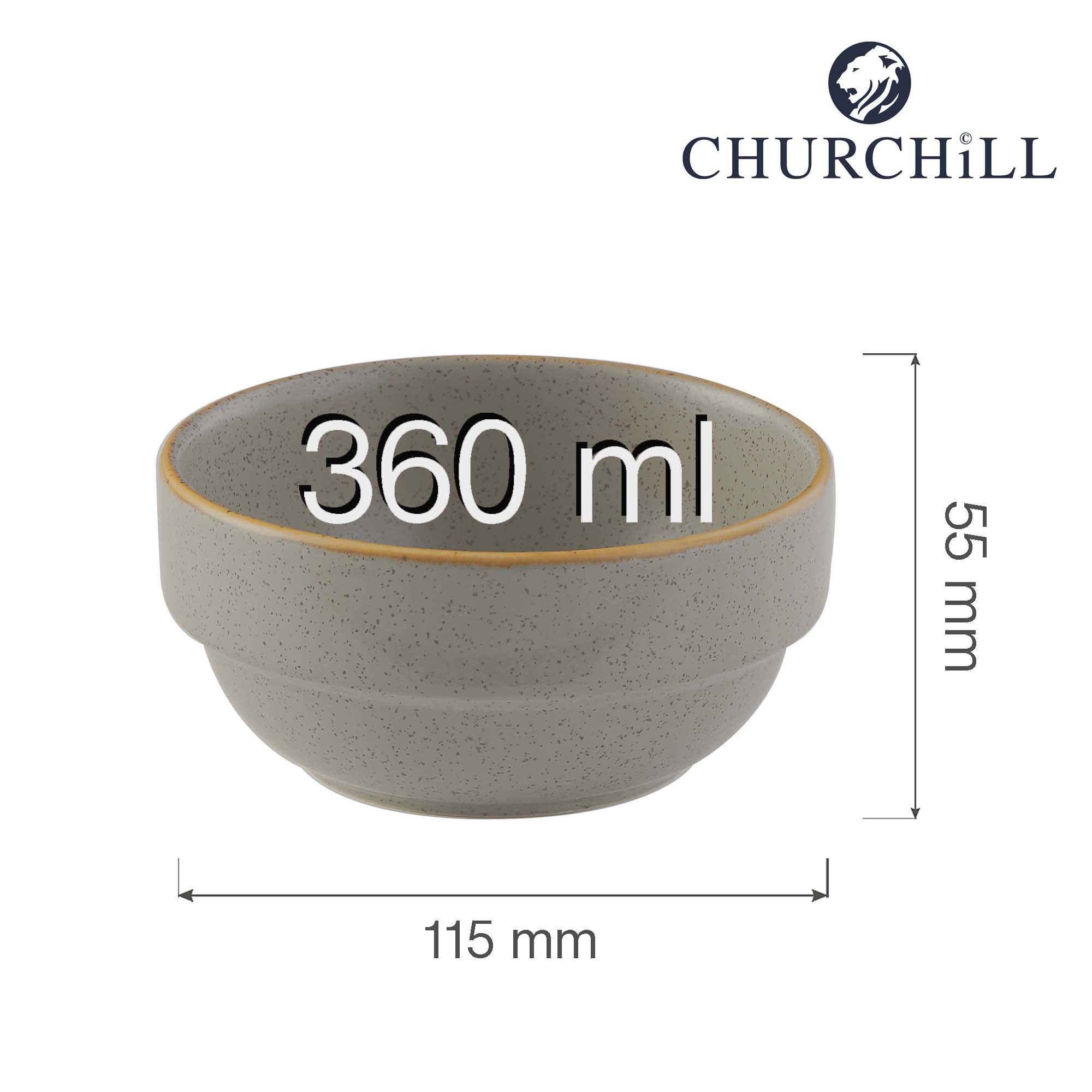 Stohovateľná polievková misa Stonecast Grey, 115 mm, výška 55 mm, 360 ml, 1 ks