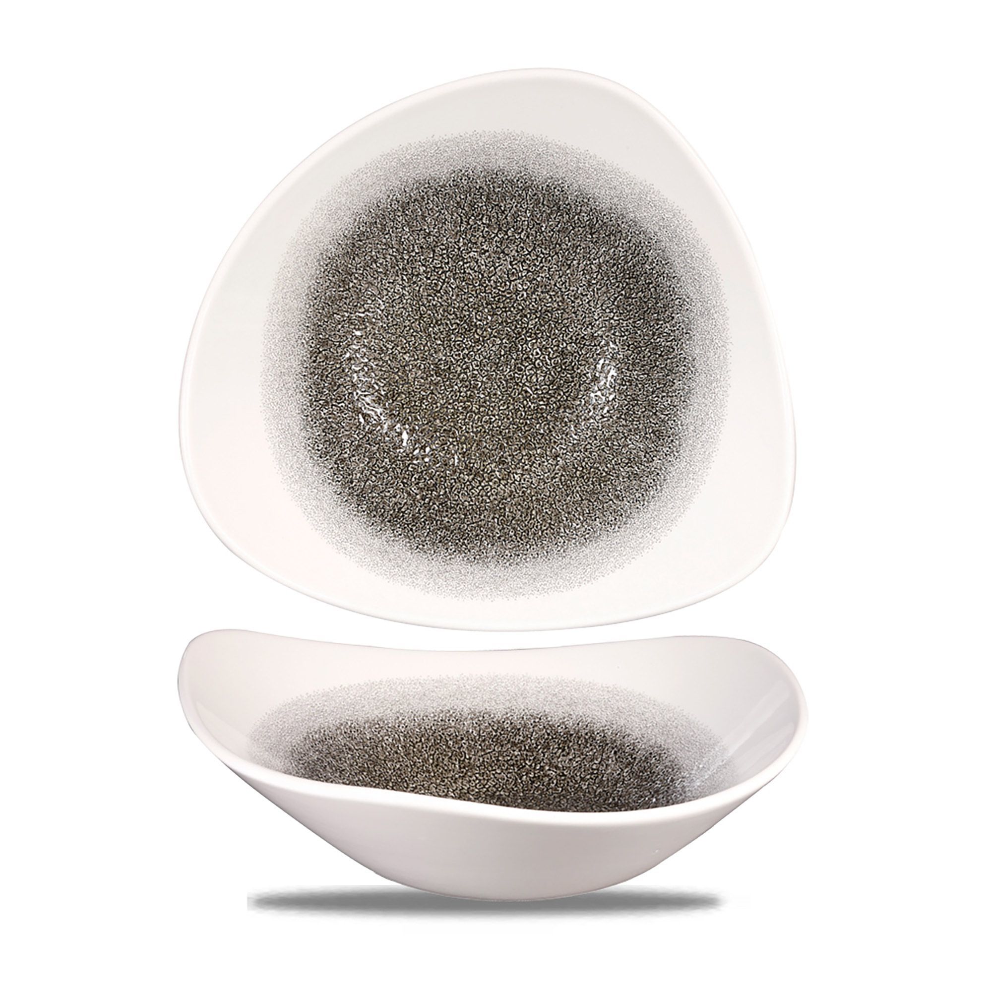 Trojboká miska Raku Quartz Black, 600 ml, 1 ks