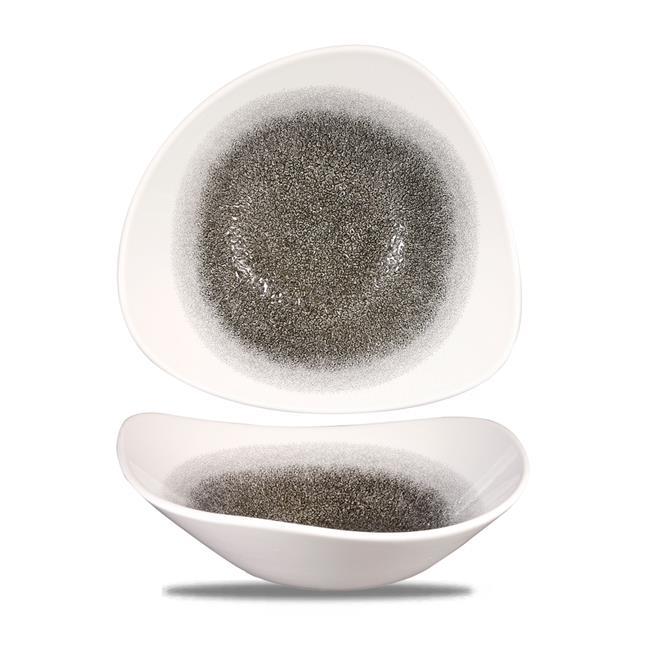Trojboká miska Raku Quartz Black, 600 ml, 1 ks – Obrázok 2