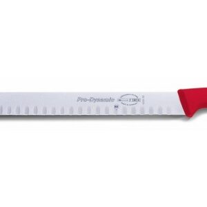 Profesionálny nárezový nôž – špeciálny výbrus proti lepeniu, červená rukoväť, dĺžka 30 cm