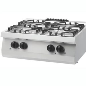 Plynový sporák – rad Heavy Duty, 4 horáky, dvojitý modul, hĺbka 70 cm, výkon 30 kW