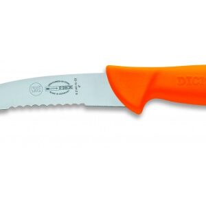 Nôž na vnútornosti Dick — čiastočne zubaté ostrie, oranžová rukoväť, 15 cm