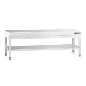 Nerezový podpultový stôl – so základnou policou, rozmer 1600 x 700 mm