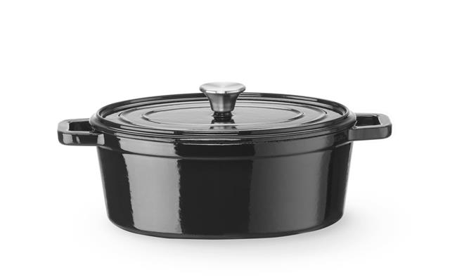 Smaltovaný kastról – liatinový, objem 4,4 l, rozmer 365 x 290 x 115 mm, čierny