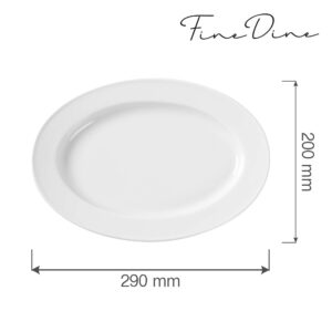 Elegantný oválny tanier Bianco — 290x200 mm