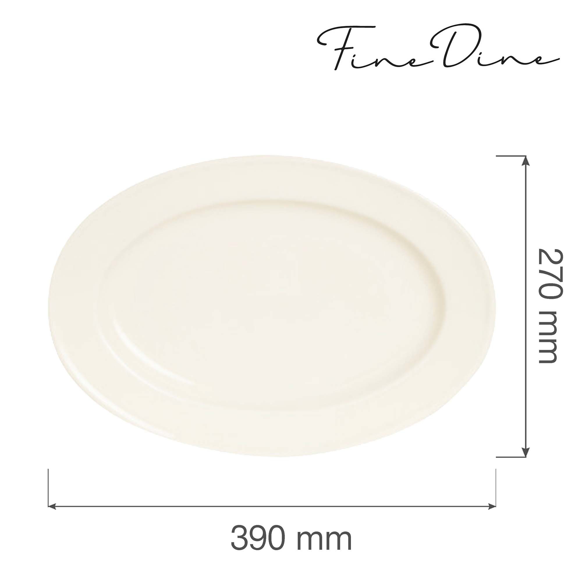 Párty oválny tanier Crema — 390x270 mm