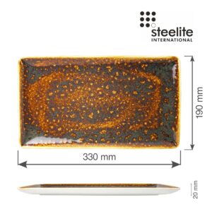 Porcelánový tanier obdĺžnikový Vesuvius Amber, 330 x 190 mm, 1 ks