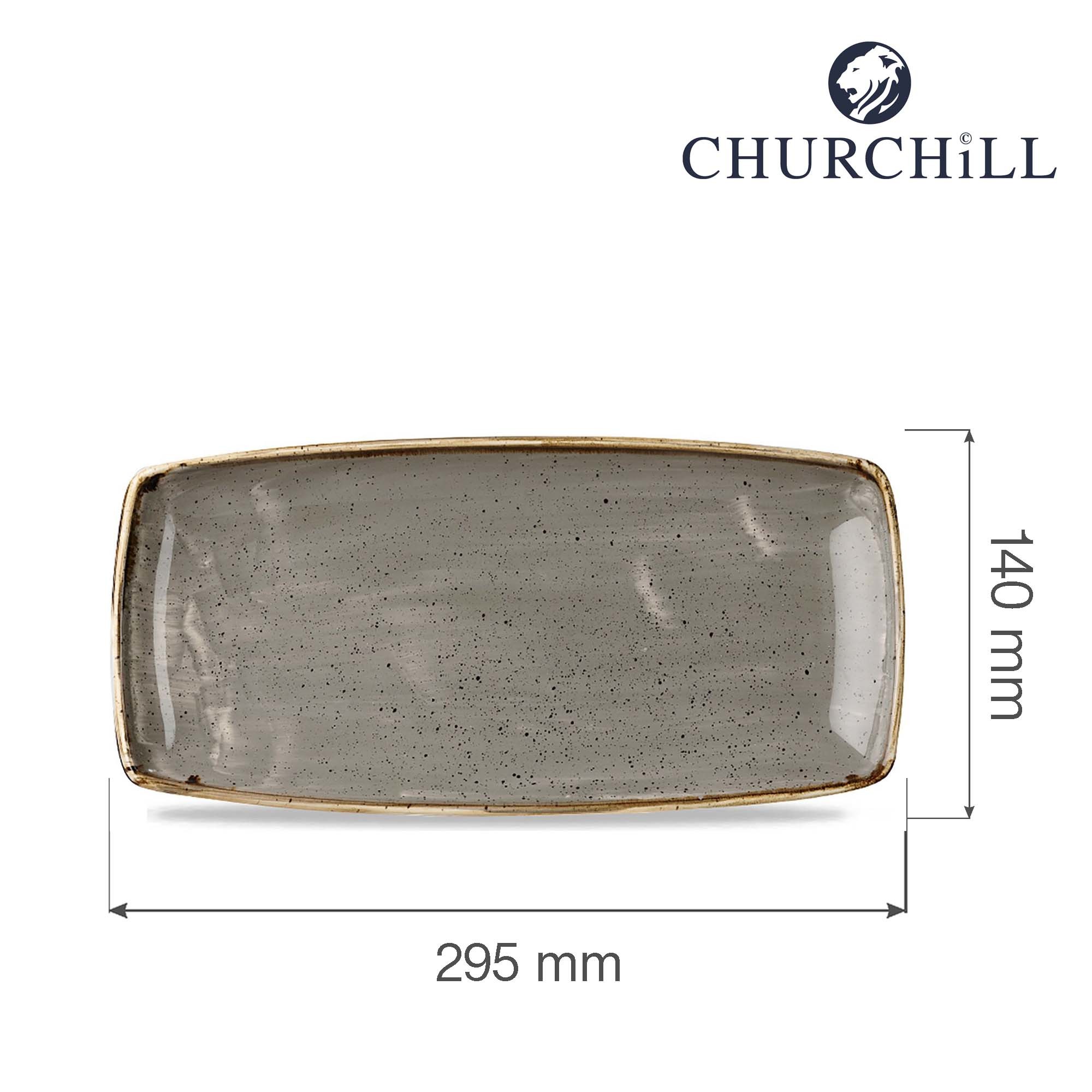 Obdĺžniková polmiska Stonecast Peppercorn Grey, 295 x 140 mm, 1 ks