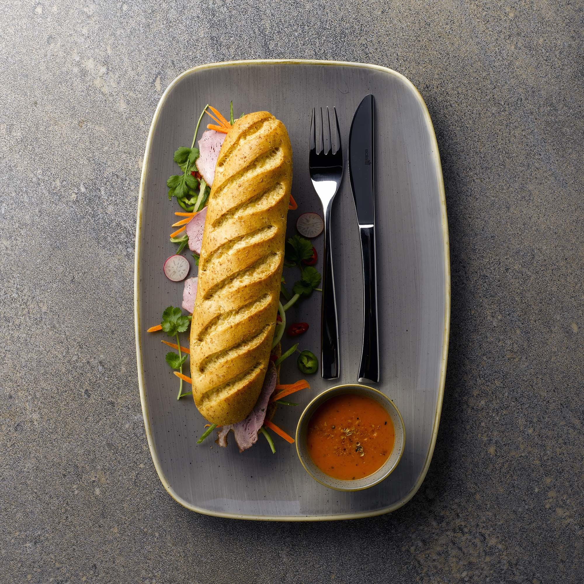 Obdĺžniková polmiska Stonecast Peppercorn Grey, 295 x 140 mm, 1 ks – Obrázok 4