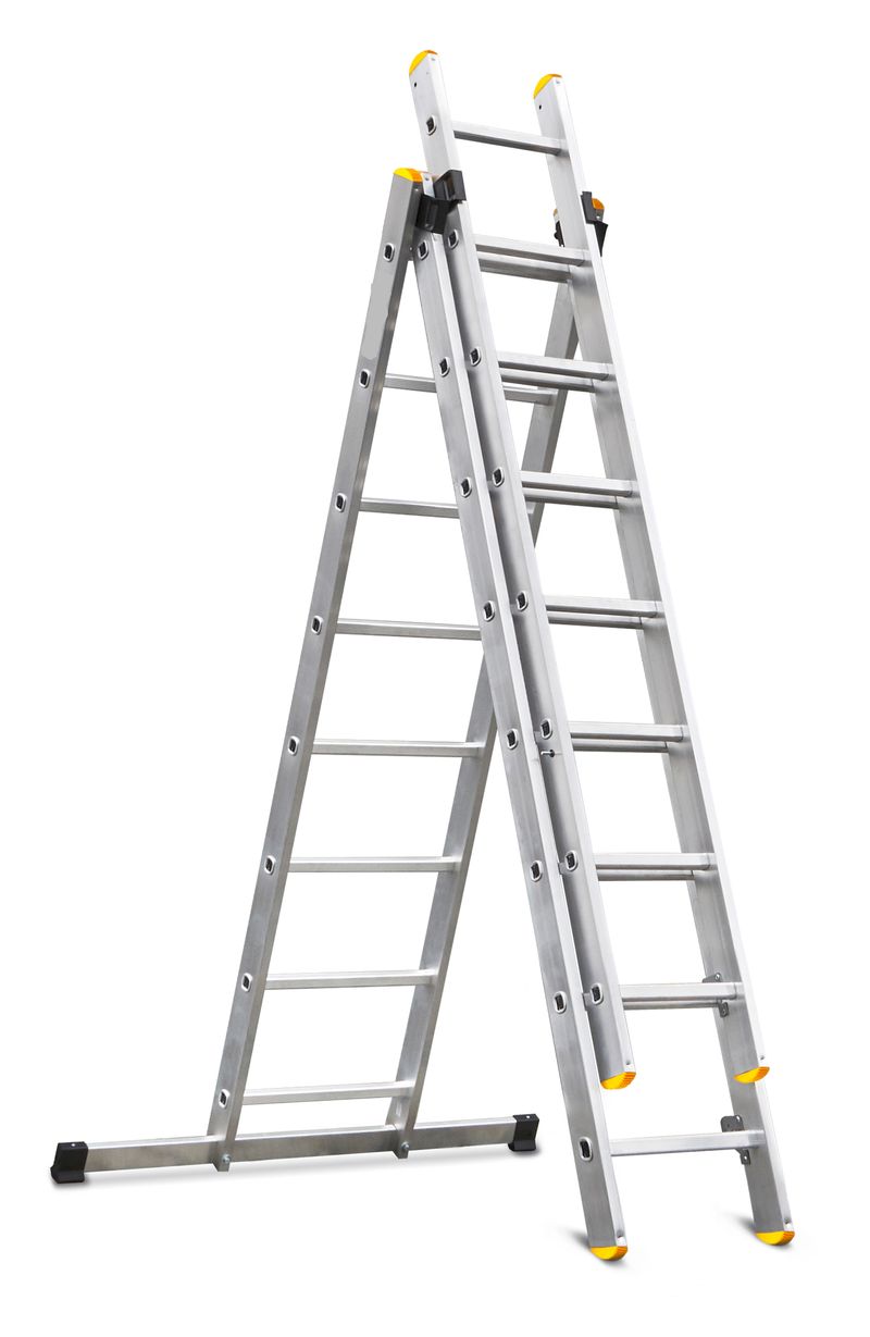 Hliníkový rebrík – DW3 Home, trojdielny, 3x8 stupňov, max. 150 kg