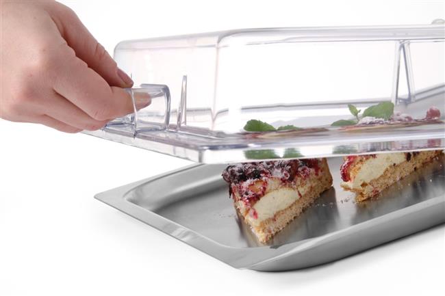 Sklopný poklop – transparentný, rozmer GN 1/1, rozmer 530 x 325 x 76 mm – Obrázok 2