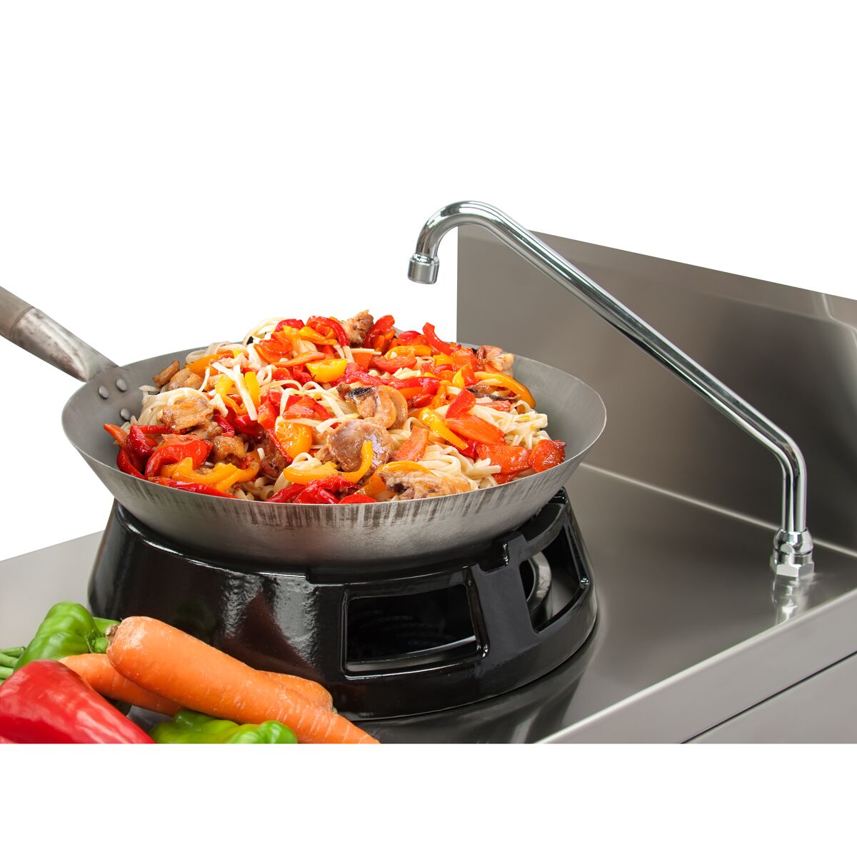 Stolová plynová wok varná doska – 28 kW, s 2 horákmi, vrátane 1 kohútika – Obrázok 3