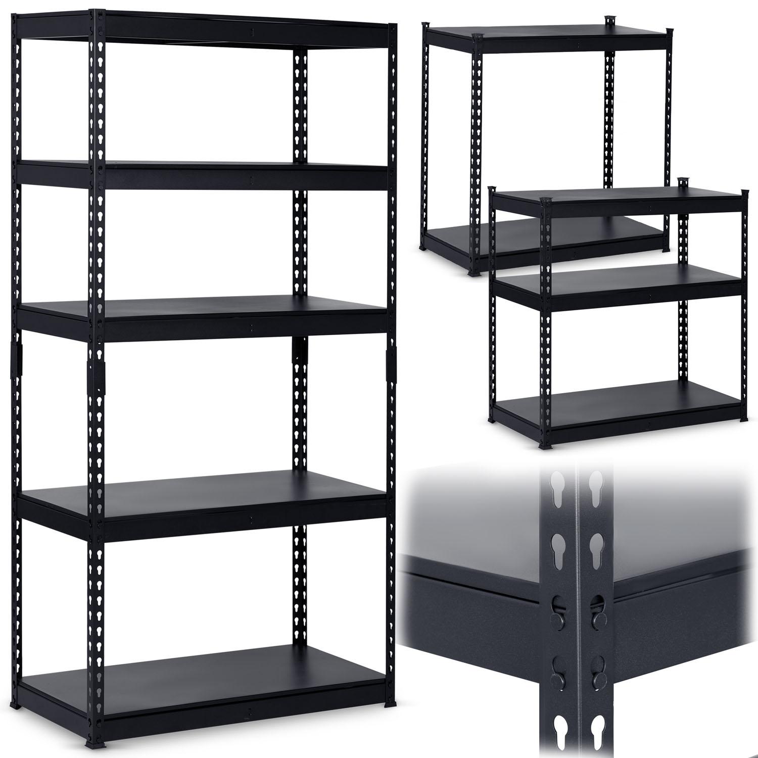 Úložný regál — kovový, 183 x 90 x 45 cm | Humberg HR-700 čierny