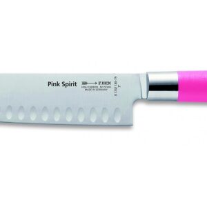 Japonský kovaný kuchársky nôž — Santoku so špeciálnym výbrusom, Dick séria PINK SPIRIT, dĺžka 18 cm