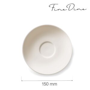 Porcelánová podšálka Crema — na stohovateľnú šálku na kávu a čaj, 150 mm