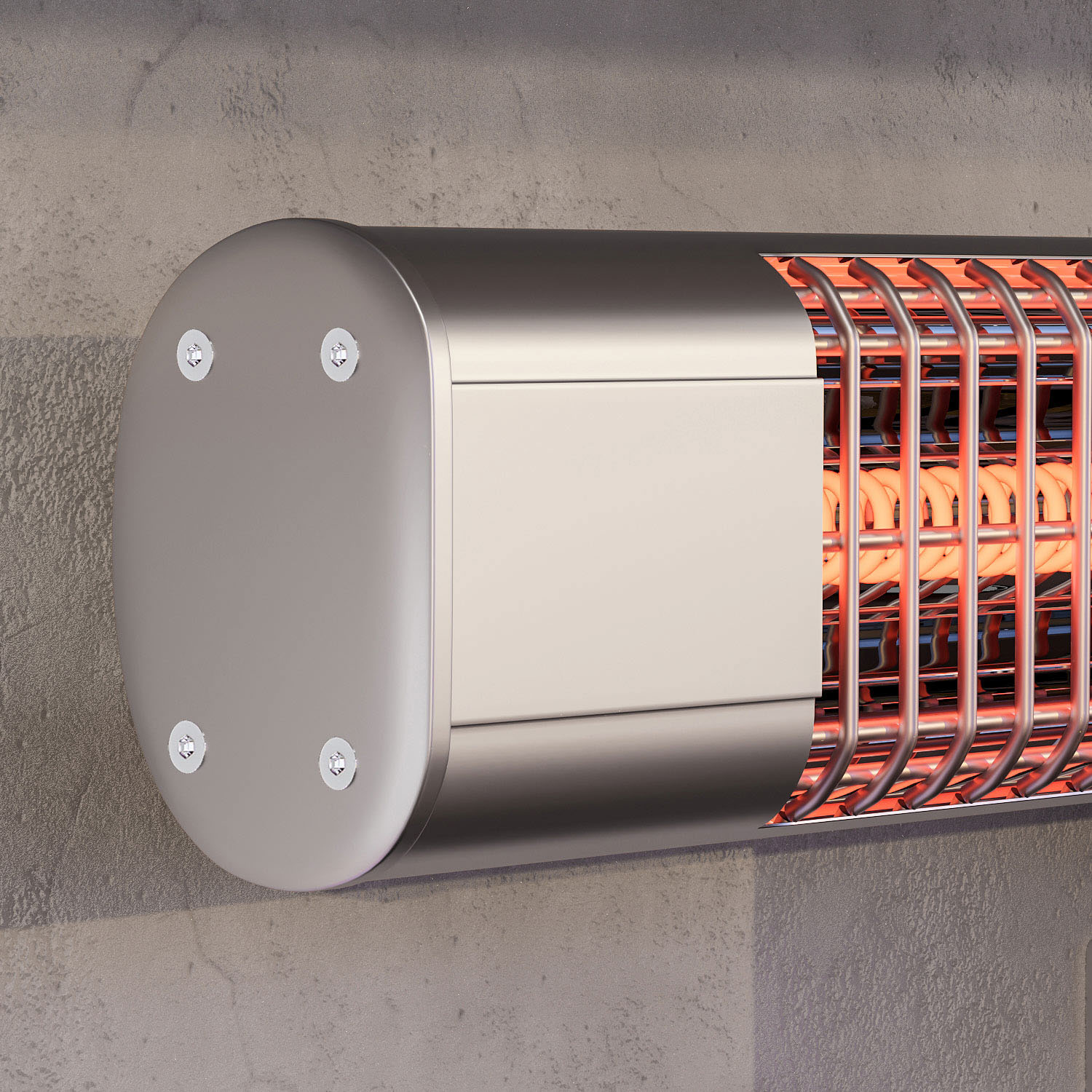 Elektrický voľne stojaci ohrievač – ROBERTO, nerezová oceľ, výkon 2400 W, 3 nastavenia teploty – Obrázok 7