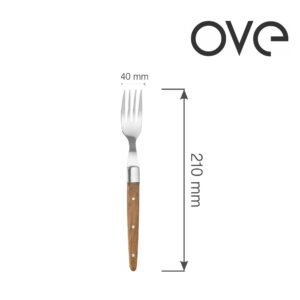 Steaková vidlička, 210 mm, Ružové drevo, sada 6 ks